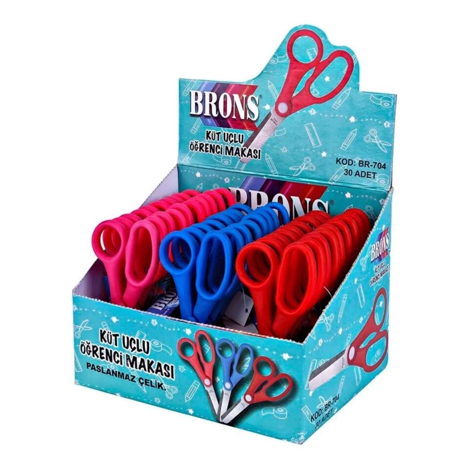 Brons BR-704 Küt Uçlu Öğrenci Makası