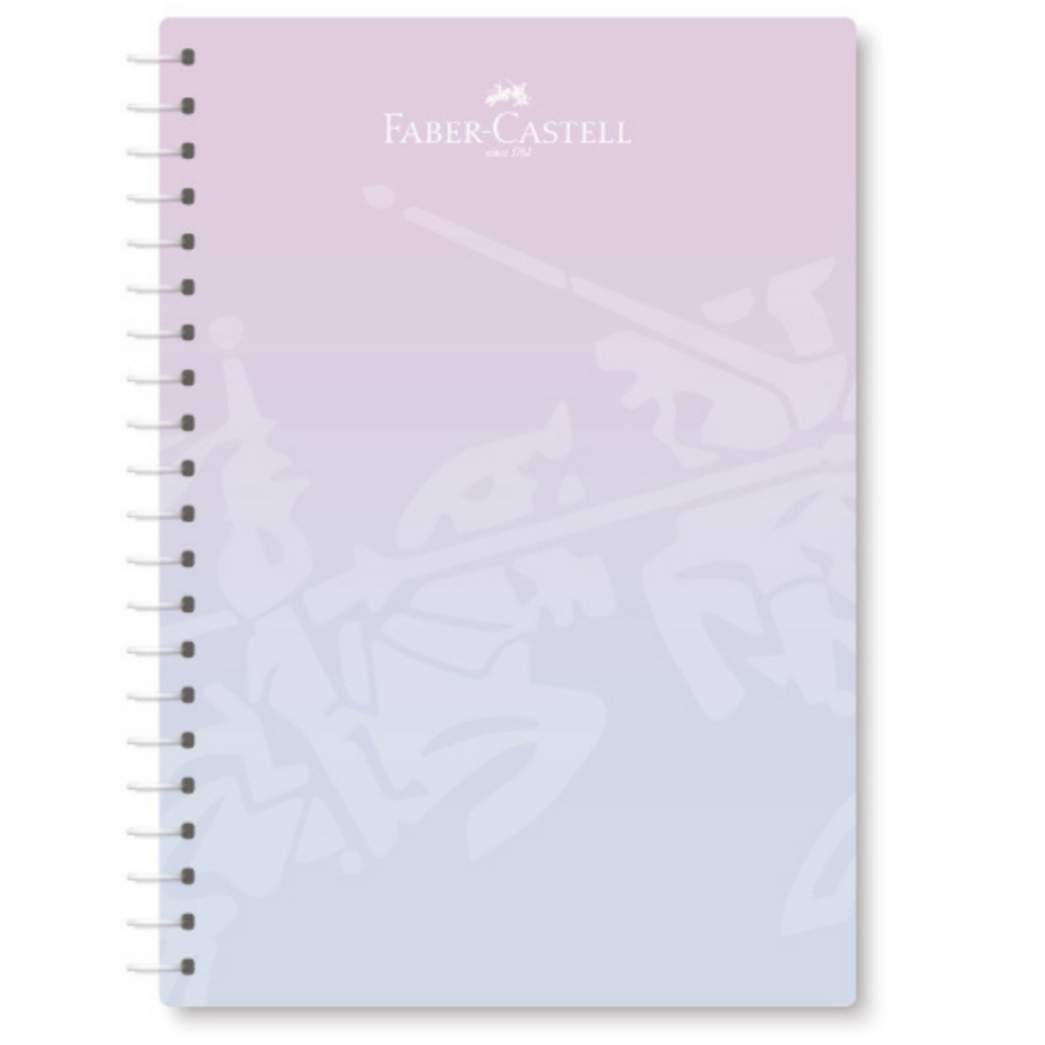 Faber-Castell 80 Yaprak Flow Spiralli PP Kapak Çizgili Defter - 050103 Gri