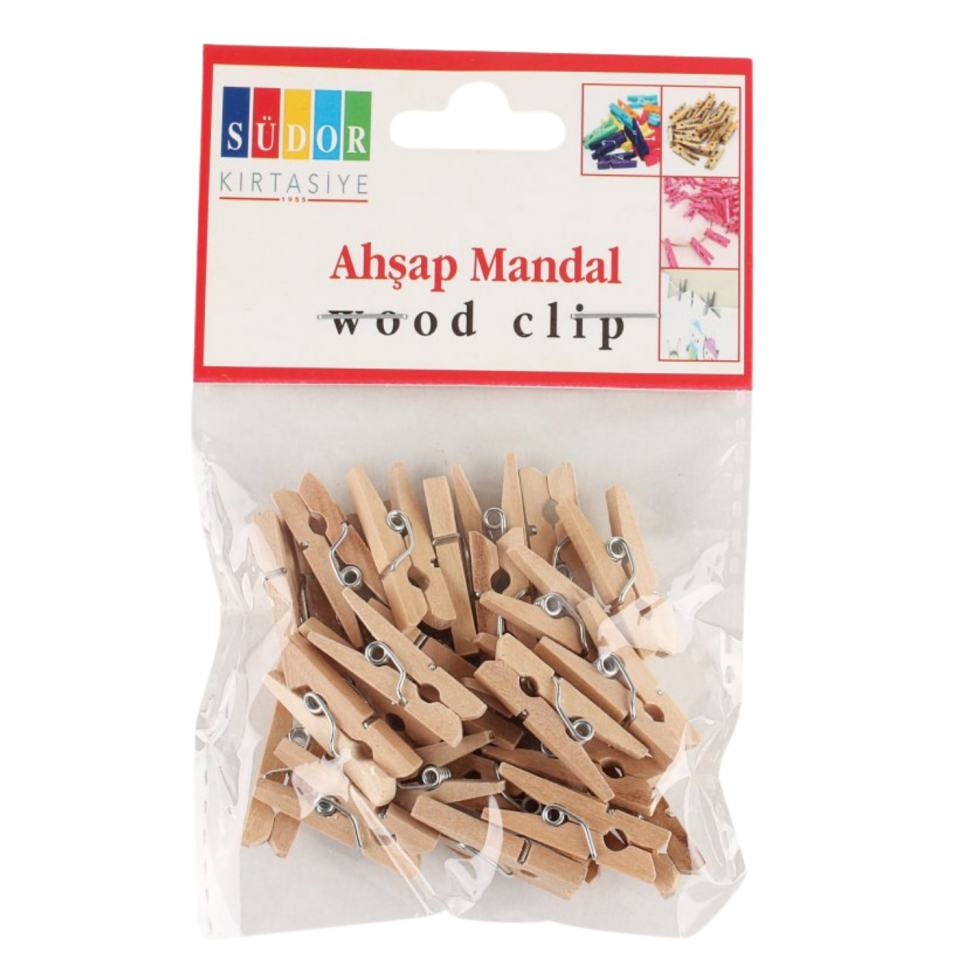 Südor Ahşap Mandal Küçük 2,5 cm 30'lu