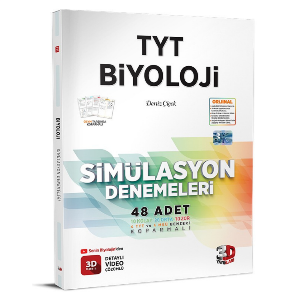 3D Yayınları TYT Biyoloji Simülasyon Denemeleri