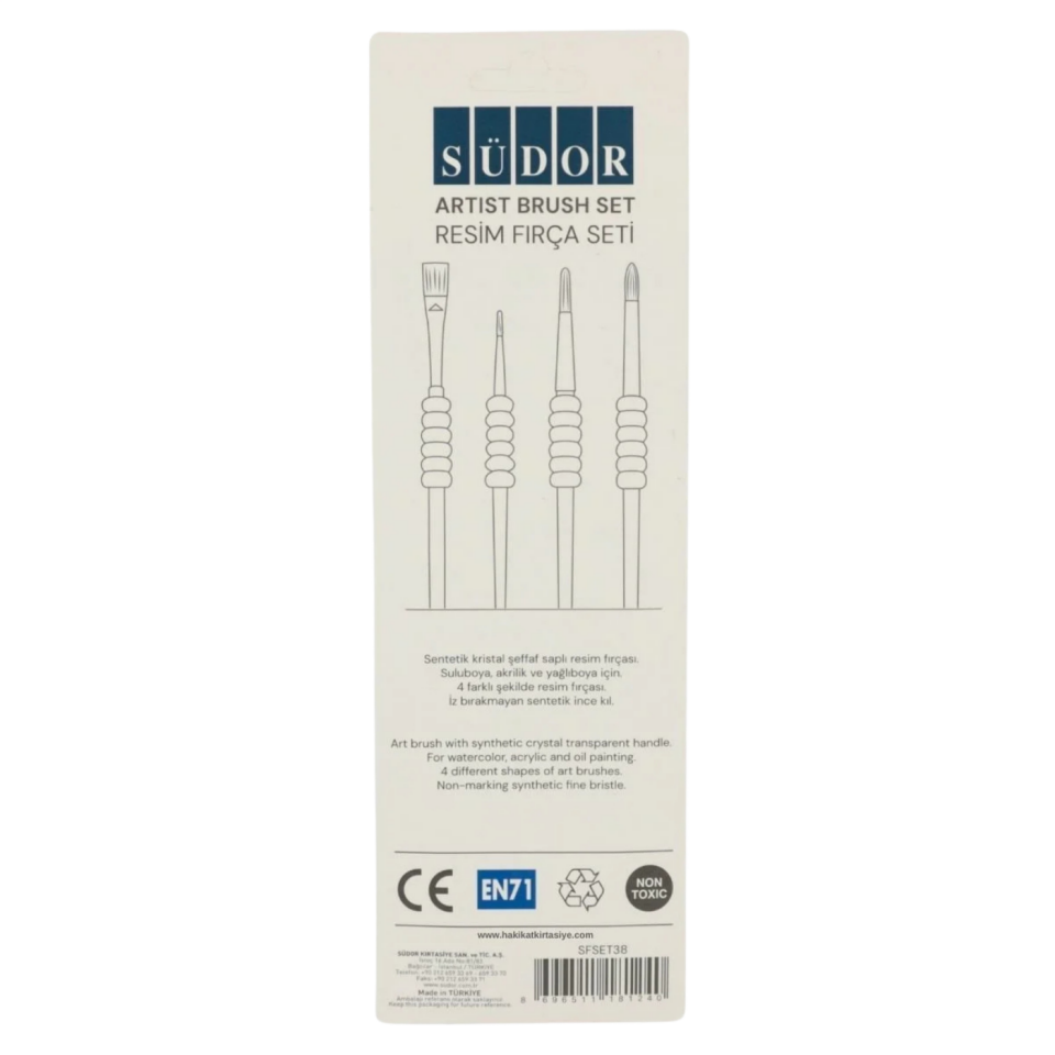 Südor Fırça Silikon Sap 4'lü Set