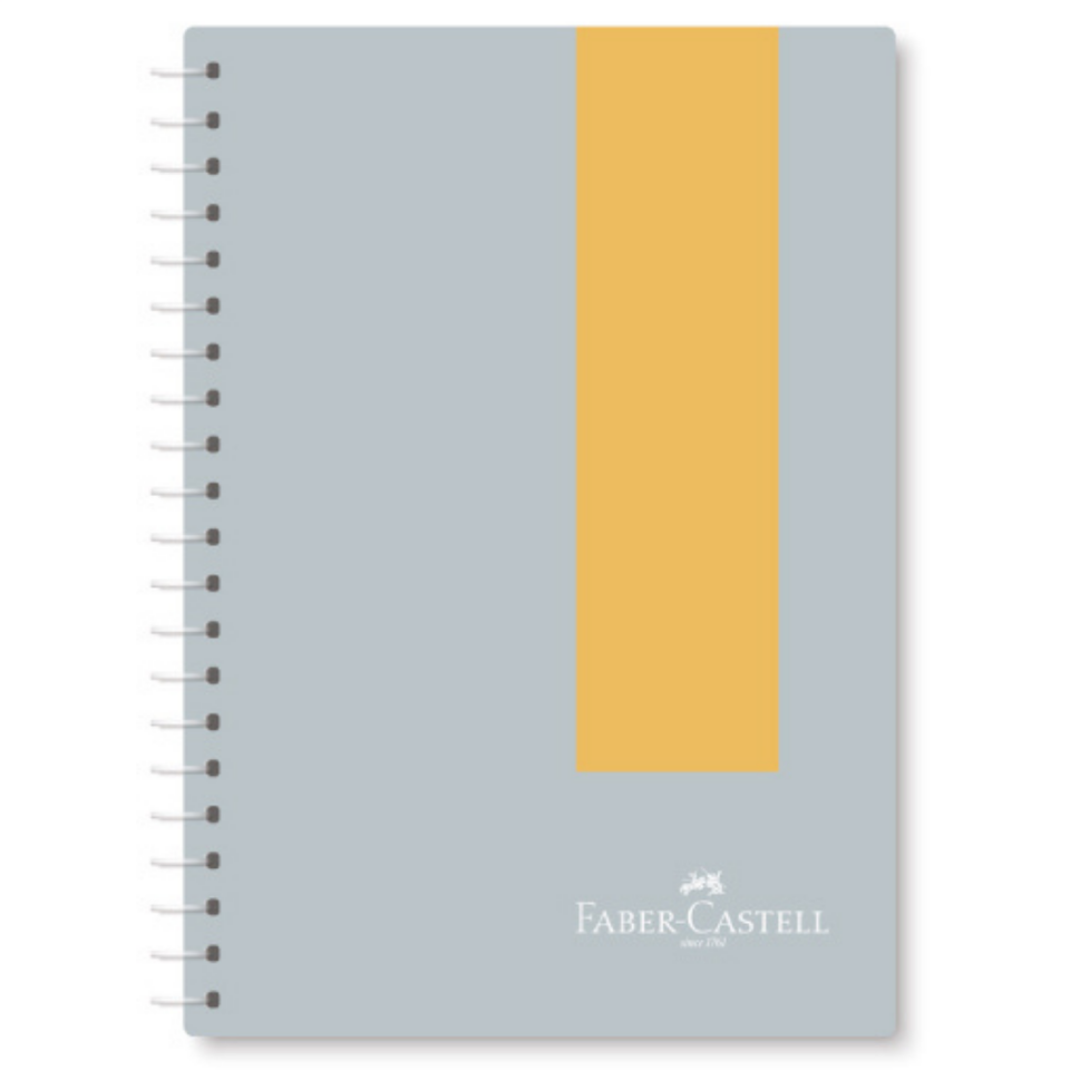 Faber-Castell 100 Yaprak Pastel Spiralli PP Kapak Çizgili Defter - 0515 Haki