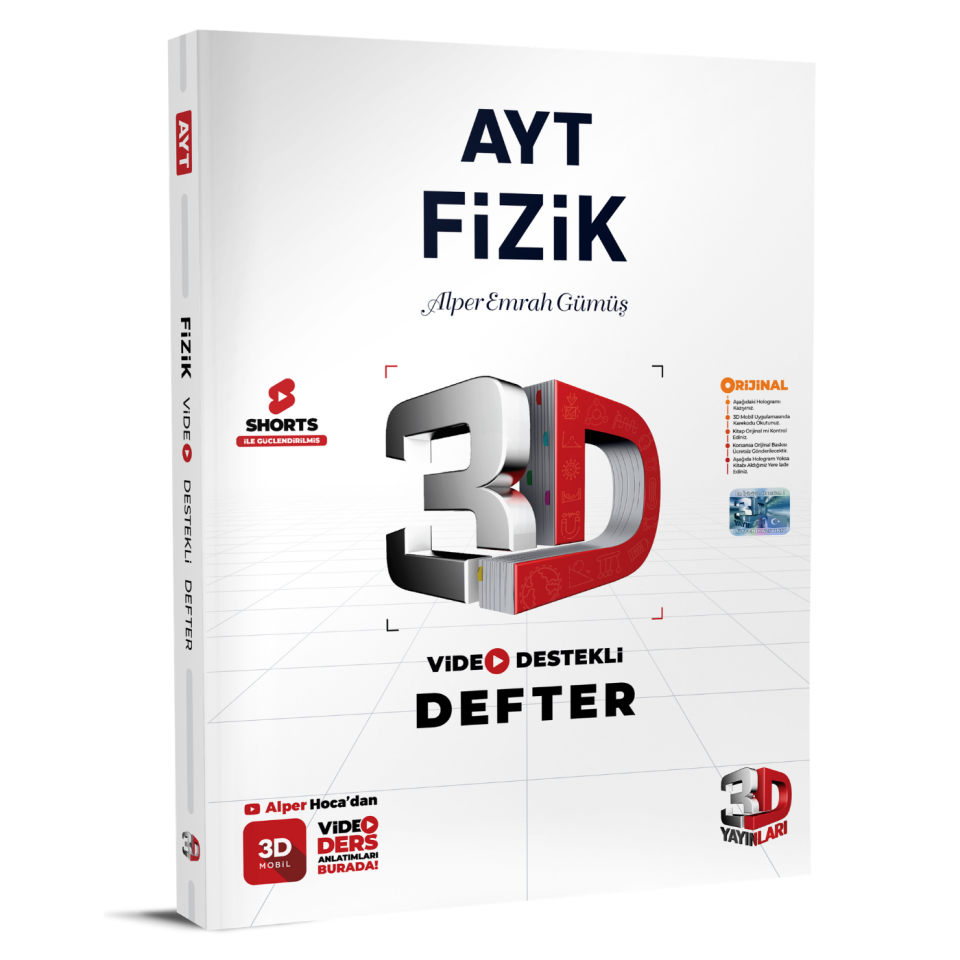 3D Yayınları 3D Yayınları AYT Fizik Video Destekli Defter