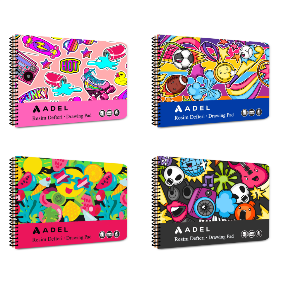 Adel Fun Karton Kapak Resim Defteri 25x35 cm 15 Yaprak 000077