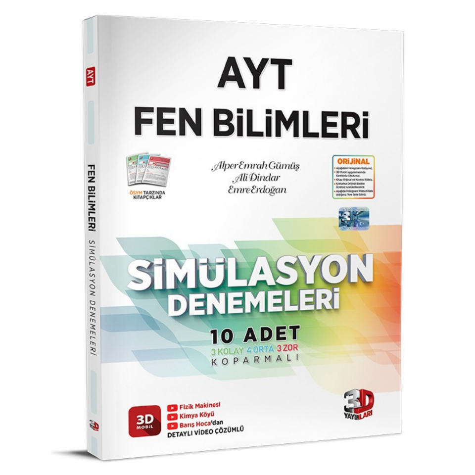 3D Yayınları 3D Yayınları AYT Fen Simülasyon Denemeleri