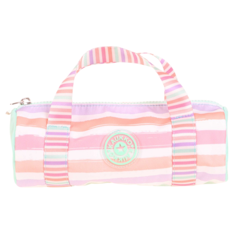 Kaukko Travel Double Stripe Kalem Çantası Mint K2600