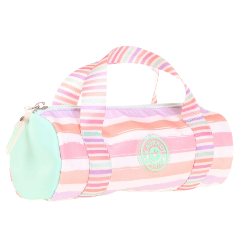 Kaukko Travel Double Stripe Kalem Çantası Mint K2600