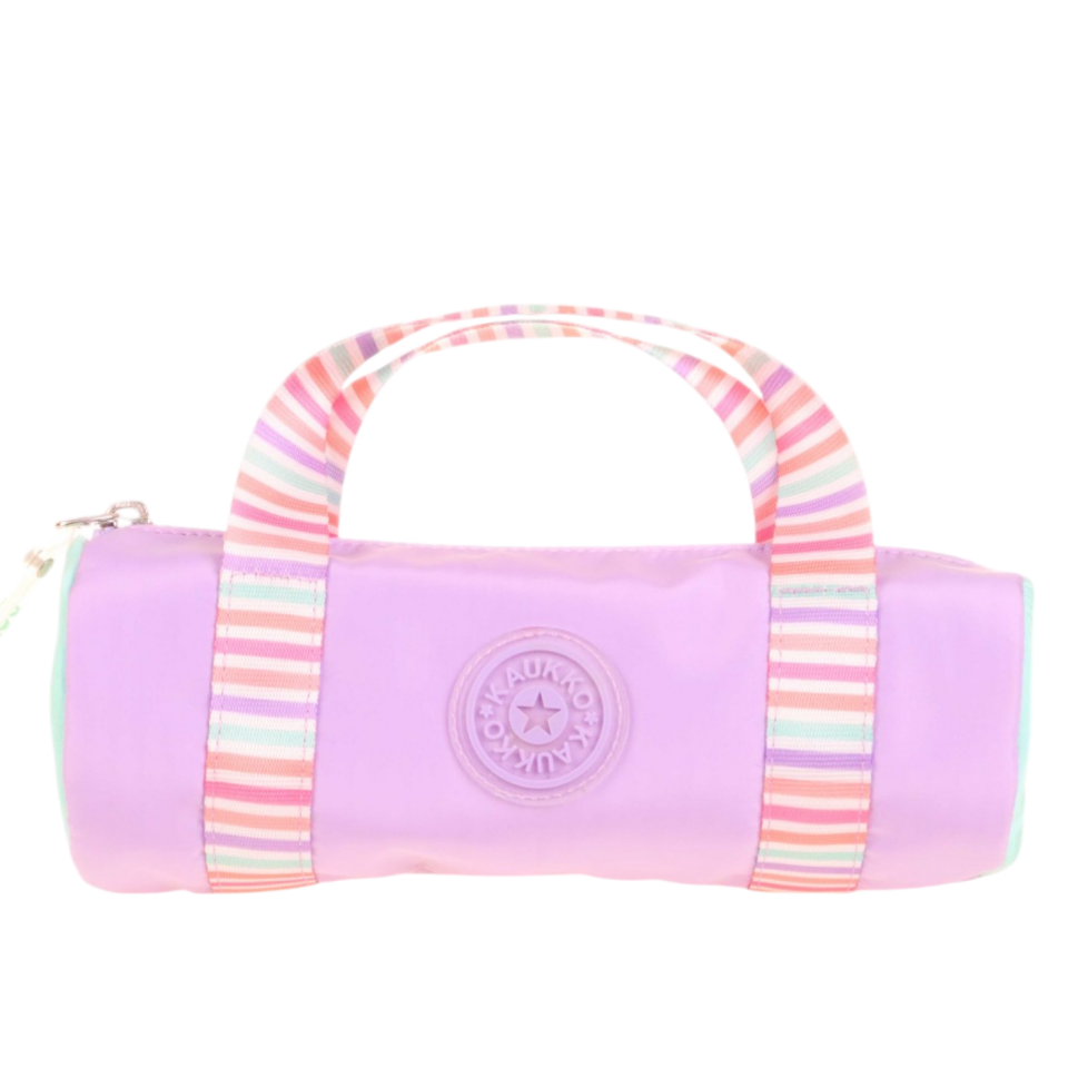 Kaukko Travel Double Stripe Kalem Çantası Lilac K2597