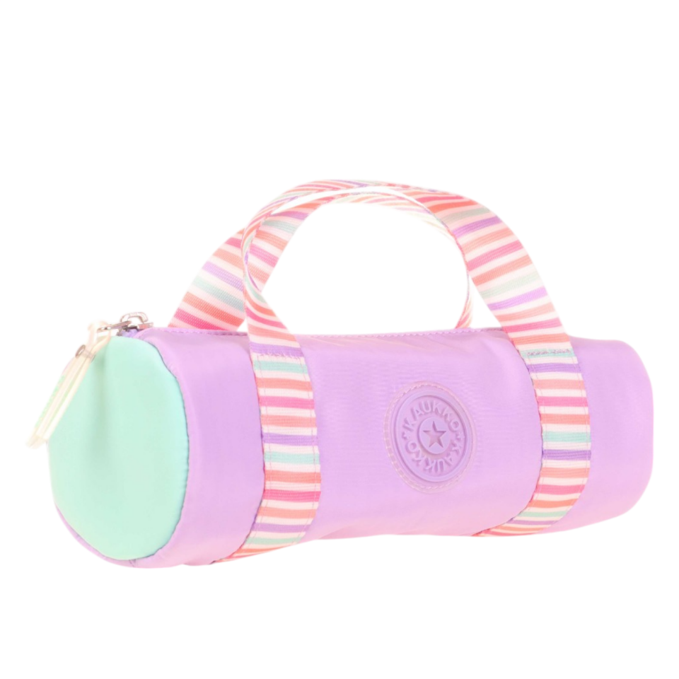 Kaukko Travel Double Stripe Kalem Çantası Lilac K2597