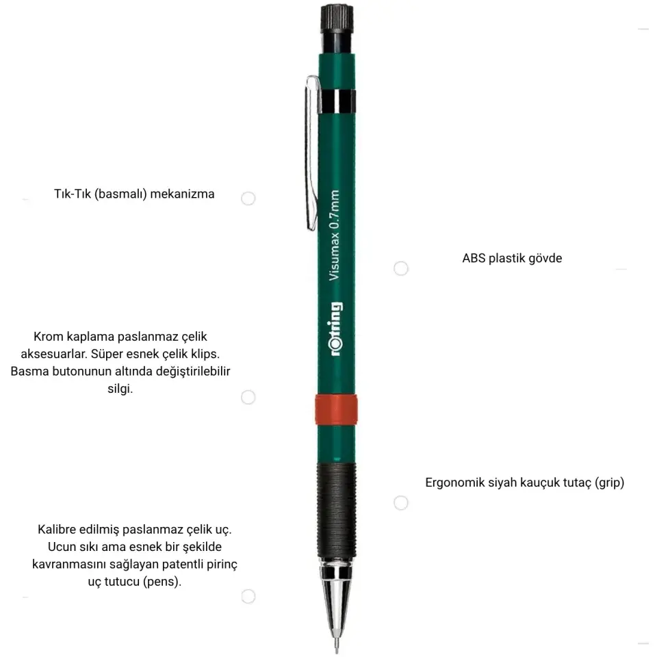 Rotring Visumax Versatil Kurşun Kalem 0,7 Mm Koyu Yeşil