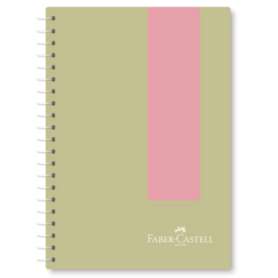 Faber-Castell 80 Yaprak Pastel Spiralli PP Kapak Kareli Defter - 0514 Gri