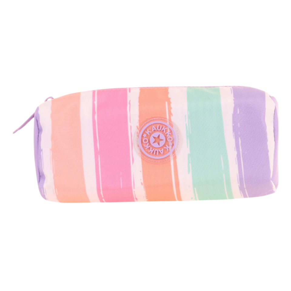 Kaukko Rainbow Dual Kalem Çantası Line Lilac K2712