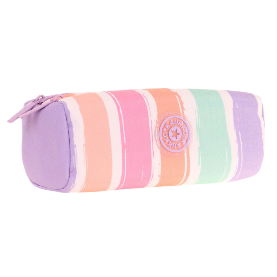 Kaukko Rainbow Dual Kalem Çantası Line Lilac K2712