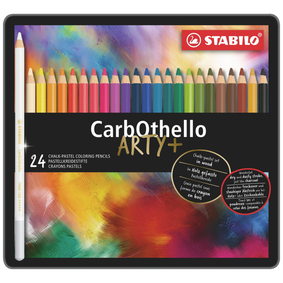 Stabilo 1424-6 CarbOhello Kuru Boya Kalemi 24 Renk Metal Kutu