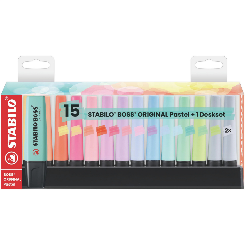 Stabilo Boss Fosforlu Kalem Seti 15'li 7015-02-05 Pastel Renkler