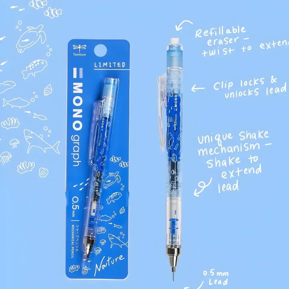 Tombow Mono Graph Nature Mekanik Kurşun Kalem 0,5 Mm Ocean
