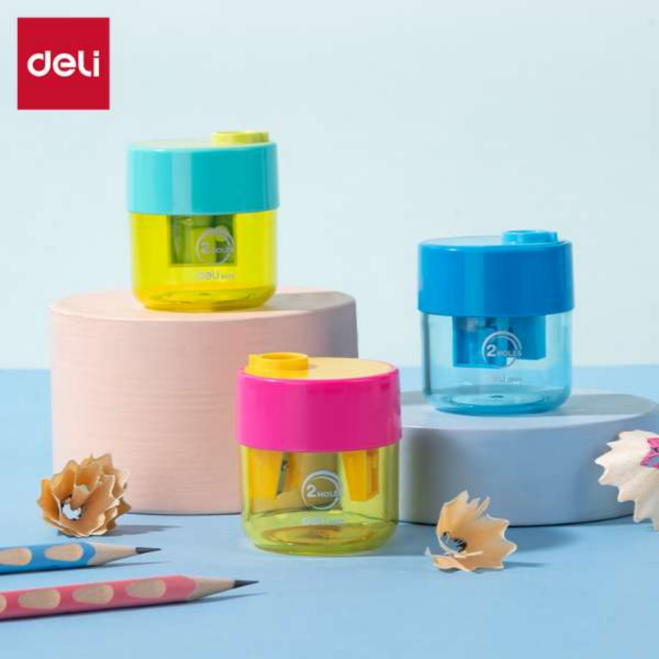 Deli H558 Çiftli Hazneli Okul Kalemtıraşı  Pembe
