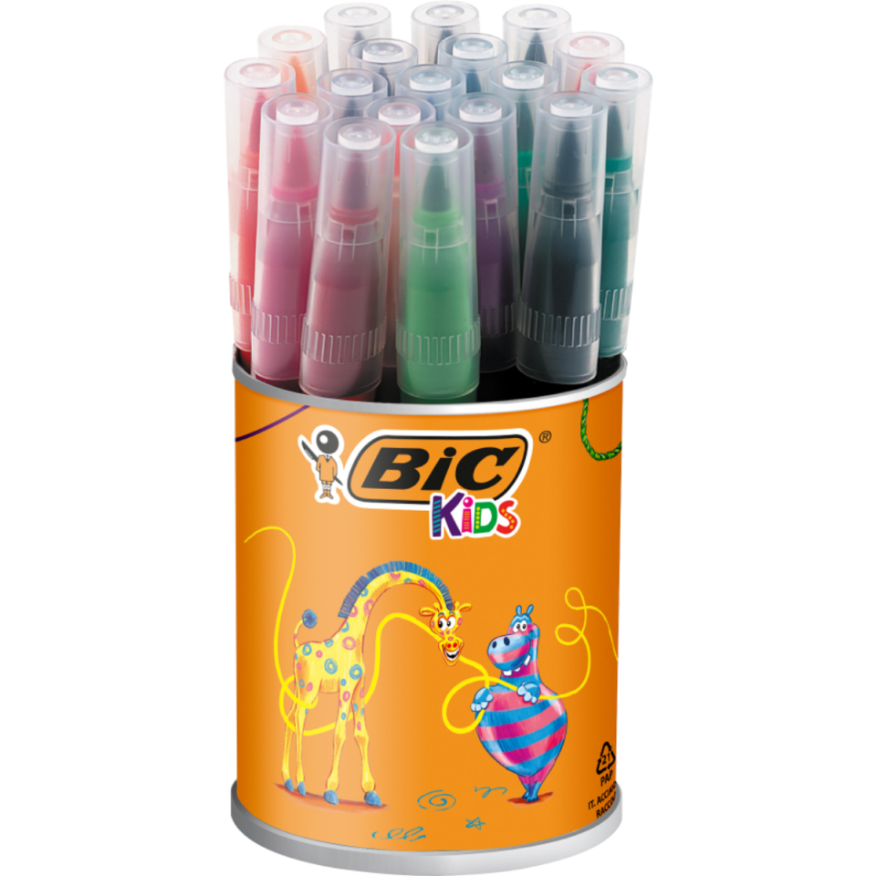 Bic Visa Fırça Uçlu Keçeli Boya Kalemi 18 Renk Kavanoz 8289651