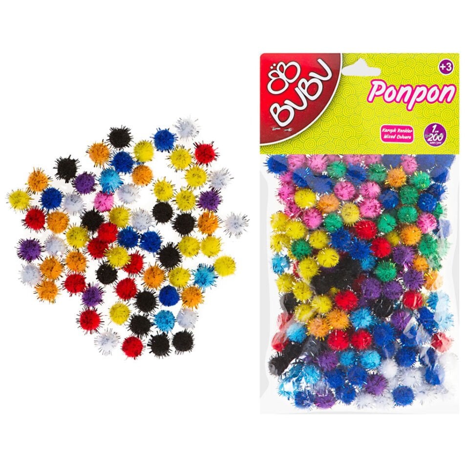 Bu­Bu 00111 Ponpon Simli 1 cm 200'lü Karma