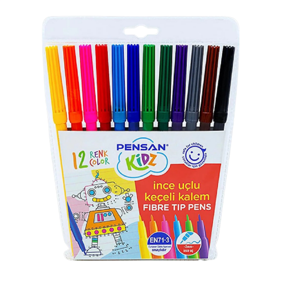 Pensan Kids 5000 İnce Uçlu Keçeli Kalem 12 Renk