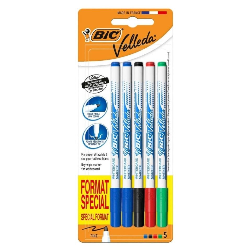 Bic 9126451 Velleda 1721 Çocuk Tahta Kalemi Karışık Renkler 5'li