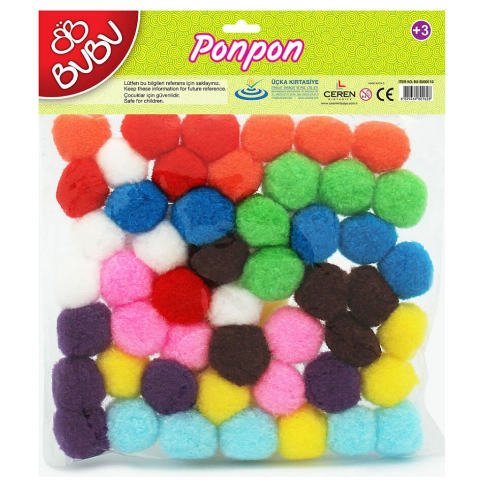 Bu­Bu 00113 Ponpon Simli 3 cm 50'li Karma