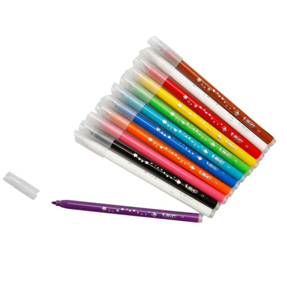 Bic 920295 Magic Silinebilir Keçeli Boya Kalemi 10+2 Renk