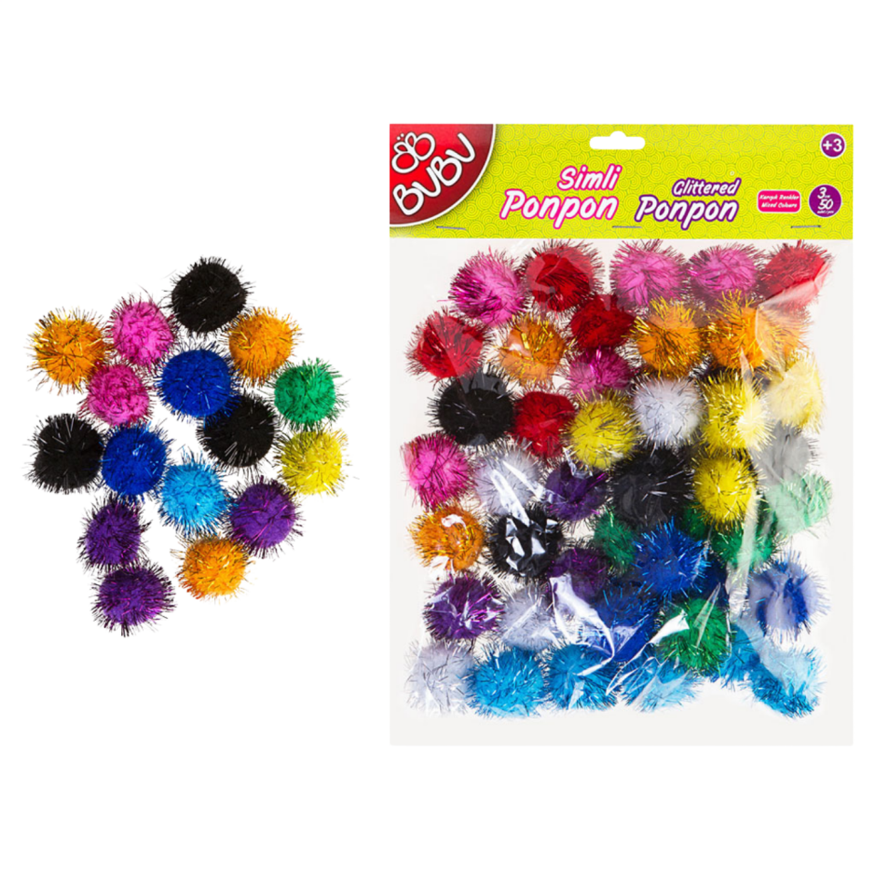 Bu­Bu PON005 Ponpon Simli 2 cm 50'li Karma