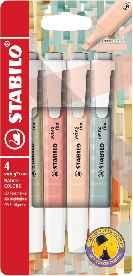 Stabilo Swing Cool Fosforlu Kalem 275/409 4'lü Set Naturel Renkler