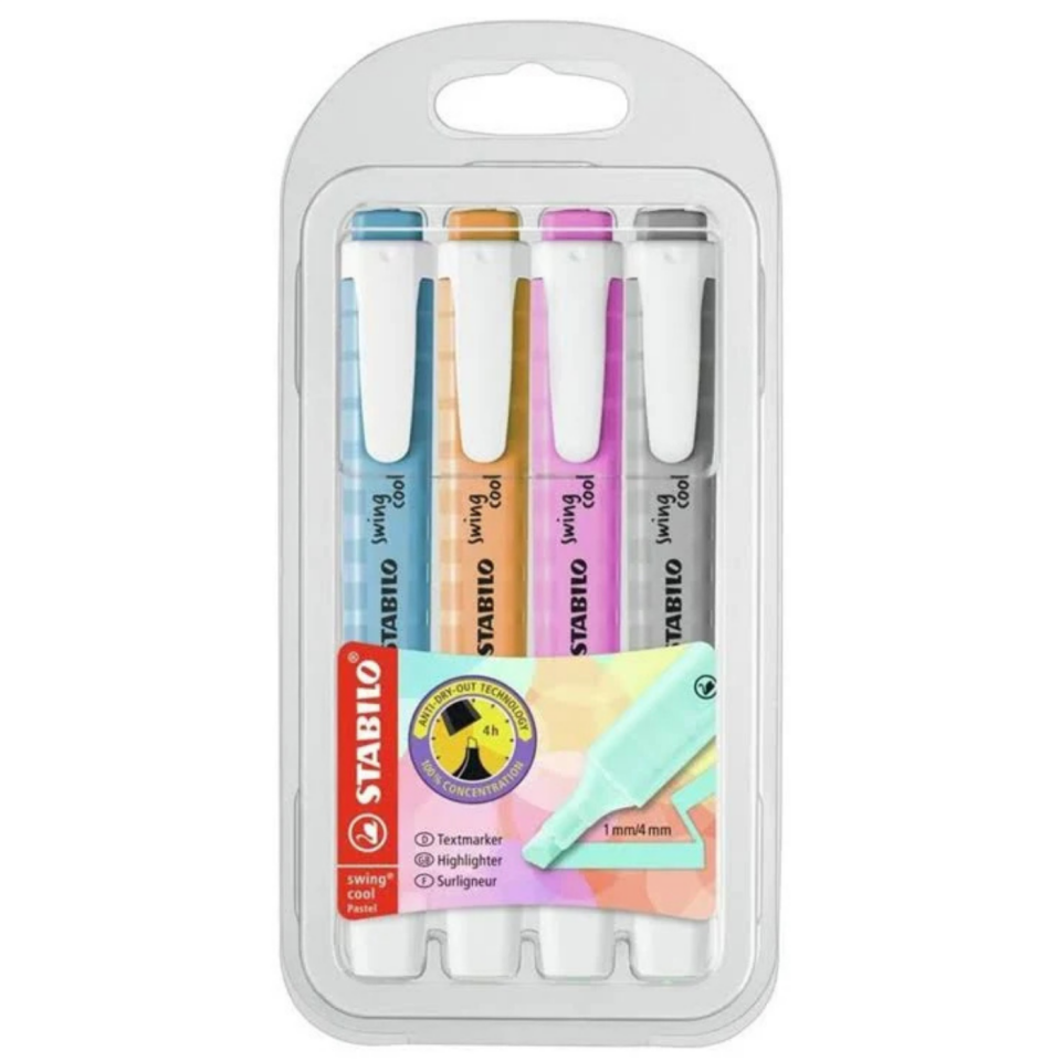 Stabilo Swing Cool Fosforlu Kalem 275/4082 4'lü Set Pastel Renkler