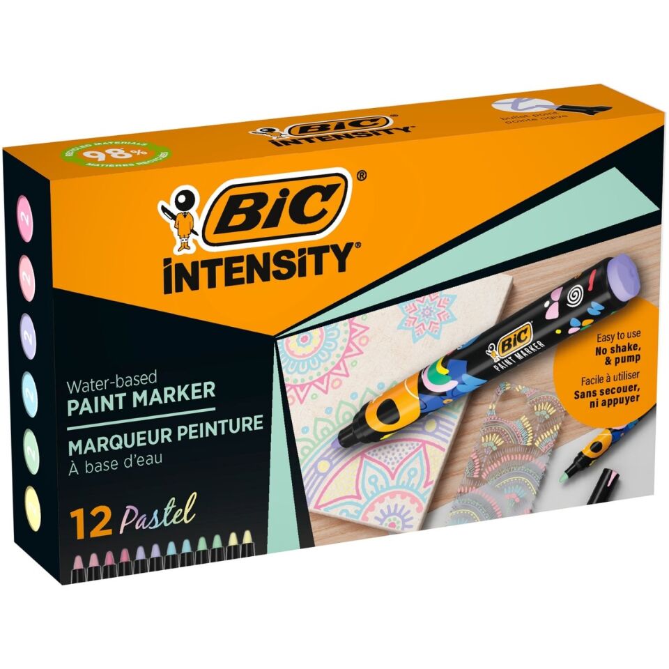 Bic 302928 Intensity Paint Marker Pastel Renkler 12'li