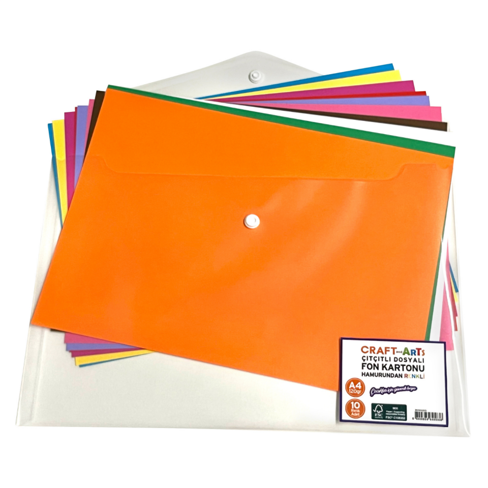 Craft And Art Fon Karton 120 gr 10'u Çıt Çıtlı Dosya 30010050