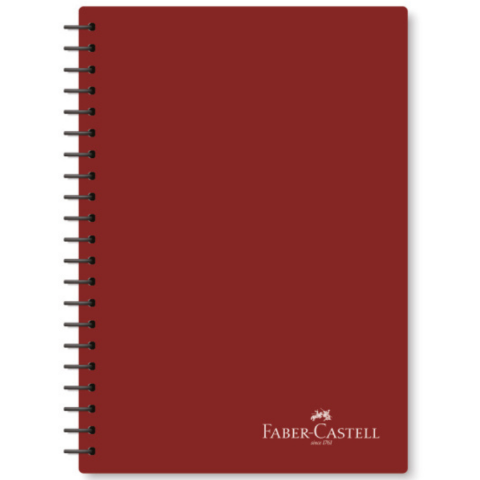Faber-Castell 80 Yaprak Koyu Renkler Spiralli PP Kapak Kareli Defter - 0518 Mat Gri