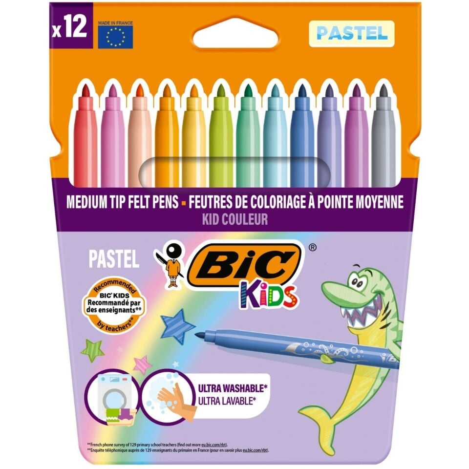 Bic 520084 Kid Couleur Keçeli Boya Kalemi Pastel 12 Renk