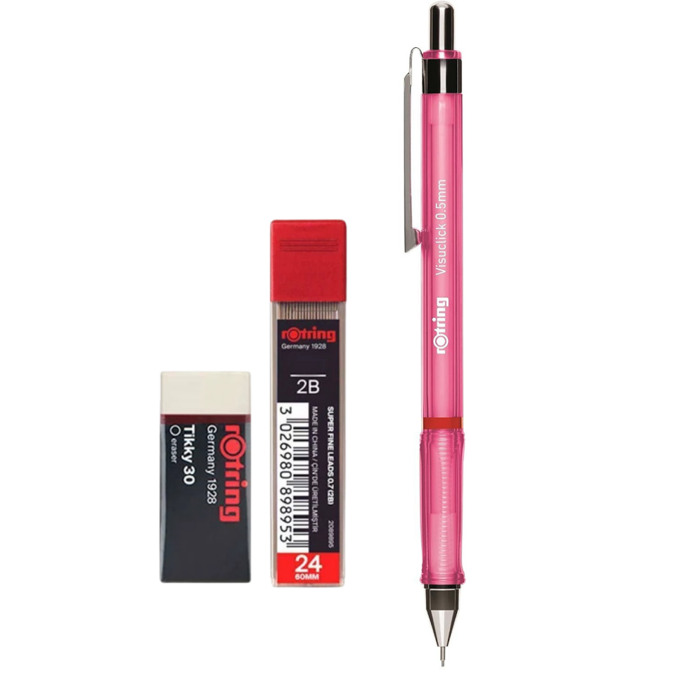 Rotring Visuclick Pembe Uçlu Kalem 0,5 mm 3'lü Okul Seti