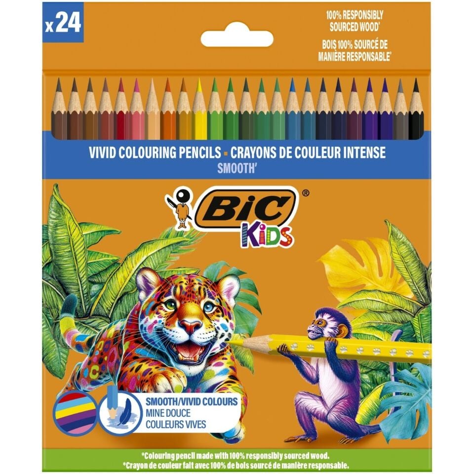 Bic 525787 Smooth Kuruboya Kalemi 24 Renk