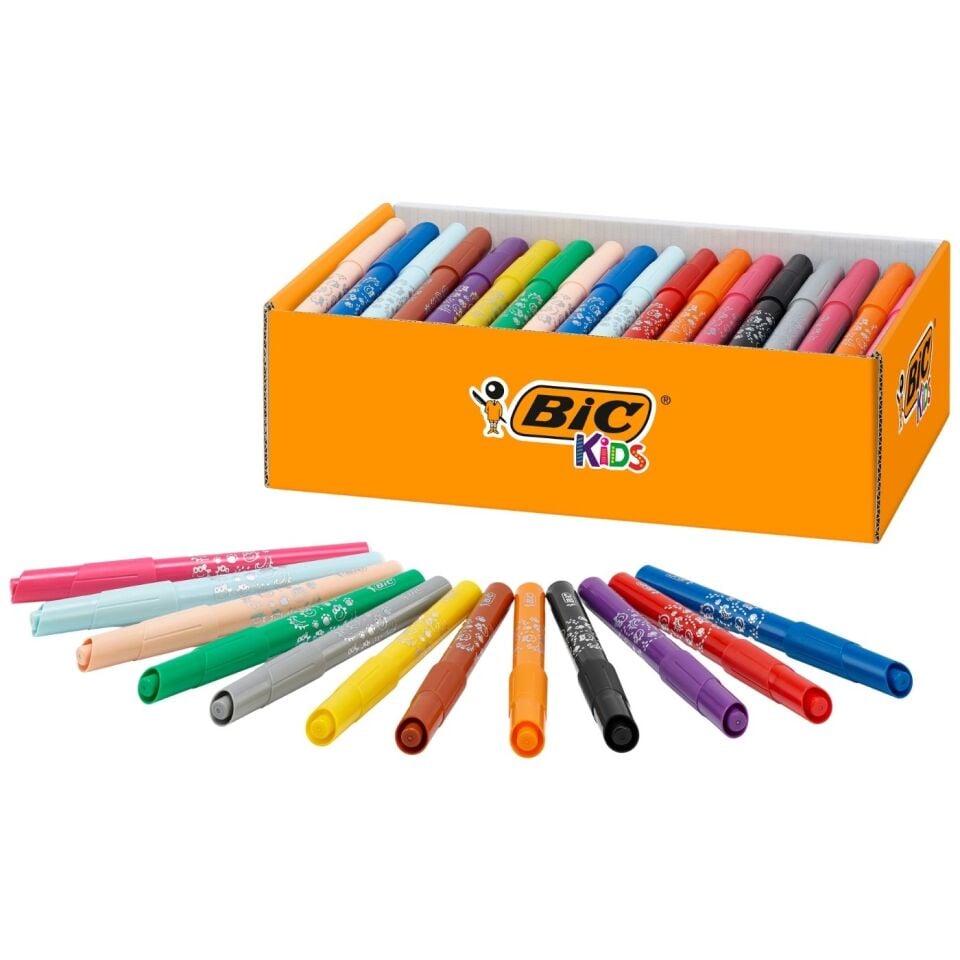 Bic Eco Visa Yıkanabilir Jumbo Keçeli Boya Kalemi Sınıf Paketi 96'lı Kutu