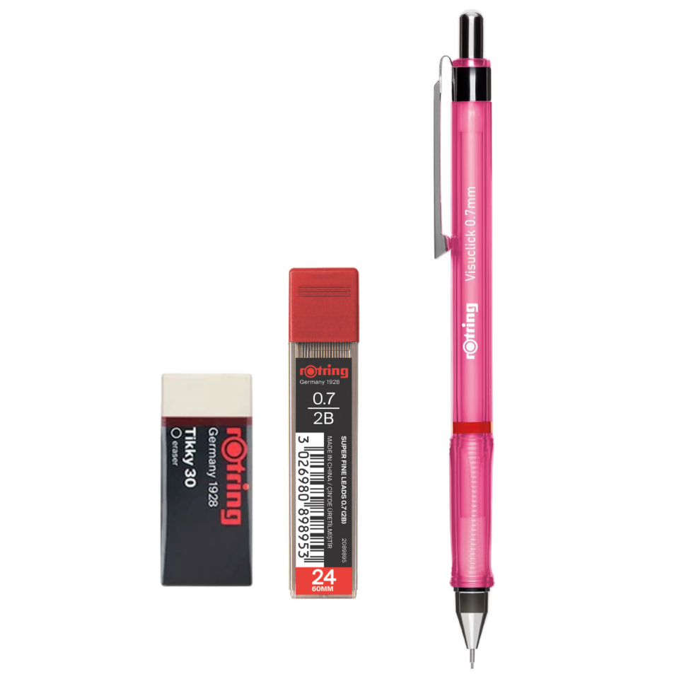 Rotring Visuclick Pembe Uçlu Kalem 0,7 mm 3'lü Okul Seti