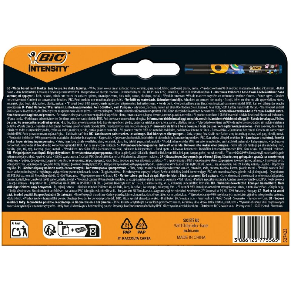 Bic 527423 Intensity Paınt Marker 4'lü (Siyah-Mavi-Kırmızı-Yeşil)