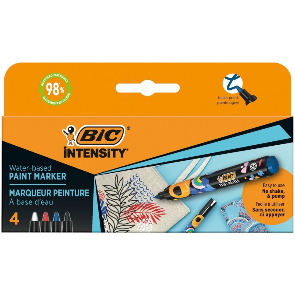 Bic 527423 Intensity Paınt Marker 4'lü (Siyah-Mavi-Kırmızı-Yeşil)