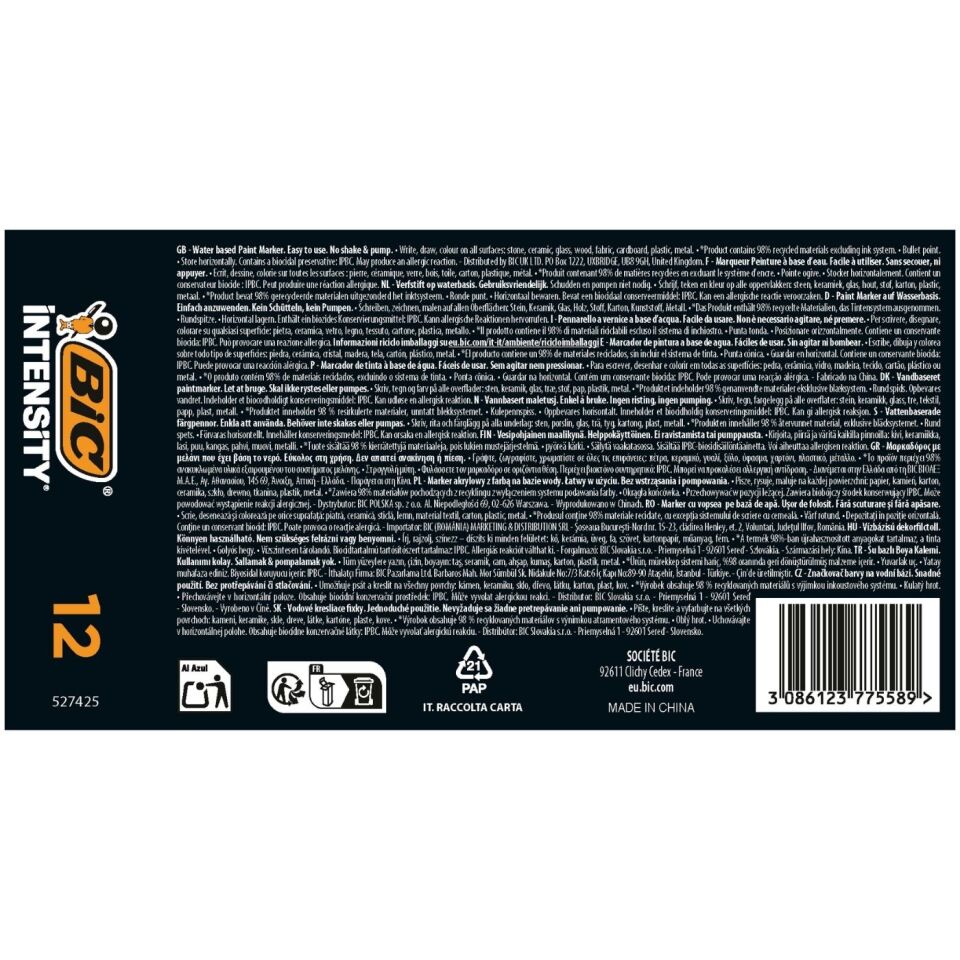 Bic 527425 Intensity Paint Marker Beyaz 12'li