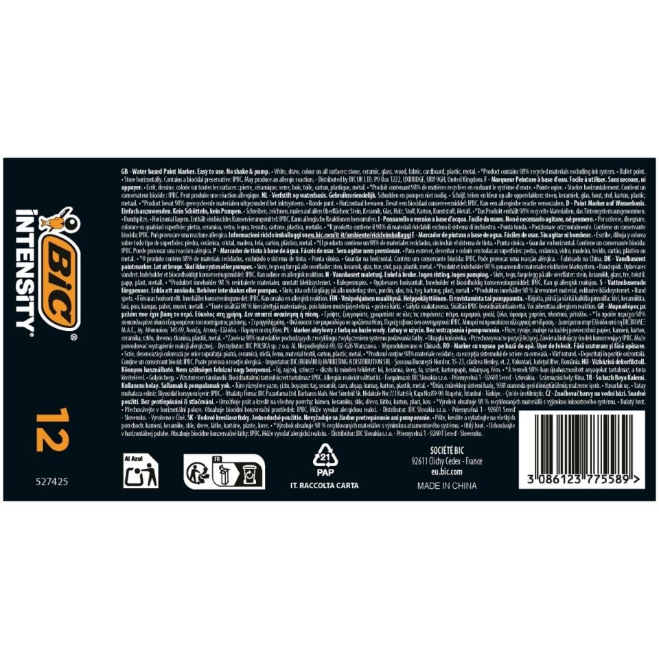 Bic Bic 527425 Intensity Paint Marker Beyaz 12'li