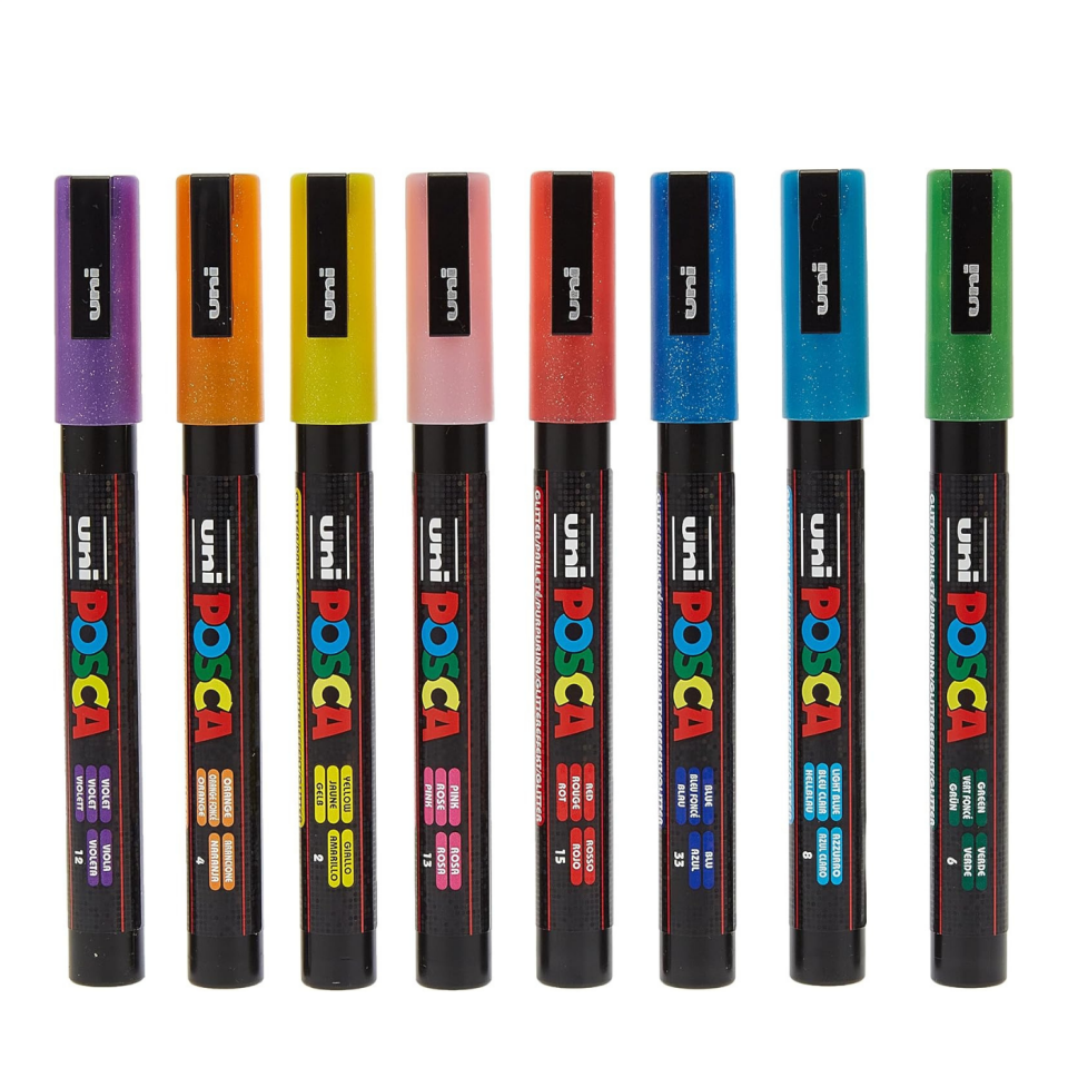 Uni Pc-3M/8C Posca Su Bazlı Poster Markörü Ana Renk 09-1.3mm 8'li Set