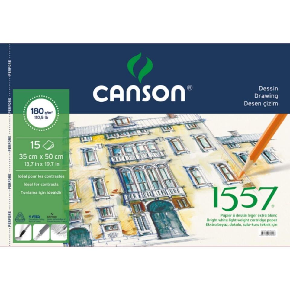 Canson 1557 Resim ve Çizim Bloğu 200 gr 35x50 15 Yaprak