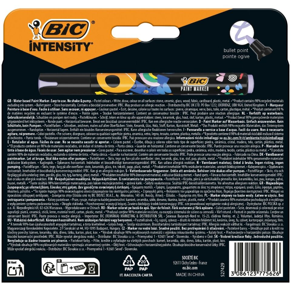 Bic 527429 Intensity Paint Marker Pastel Renkler 8'li