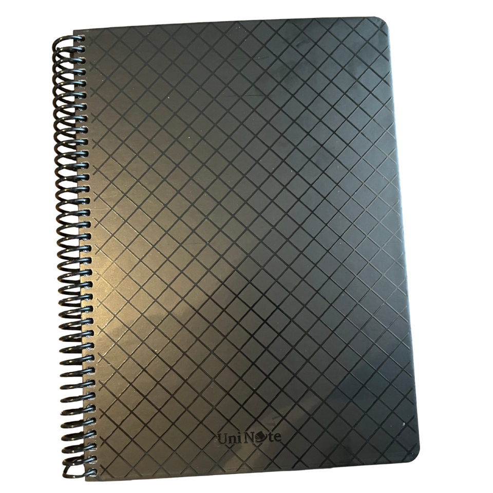 UniNote 55215 Nero Sert Kapak Kareli Defter 17x24 cm 100 Yaprak