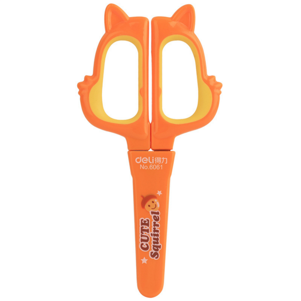 Deli 138 mm Kılıflı Küt Okul Makası