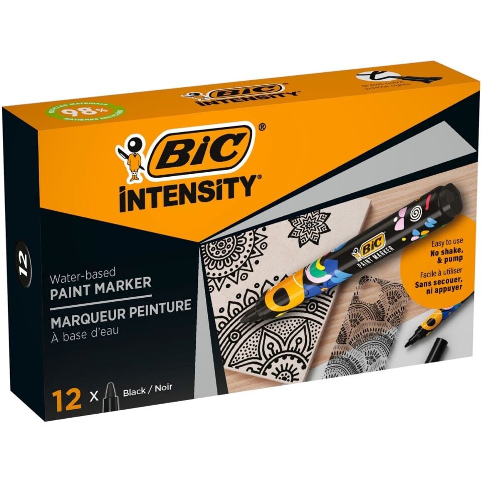 Bic 527477 Intensity Paint Marker Akrilik Boya Kalemi Siyah 12'li Kutu