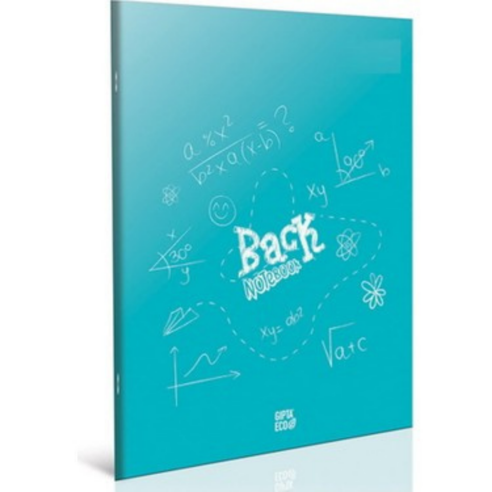Gıpta 4985 Back Tel Dikişli PP Kapak A4 80 Yaprak Kareli Defter Turkuaz