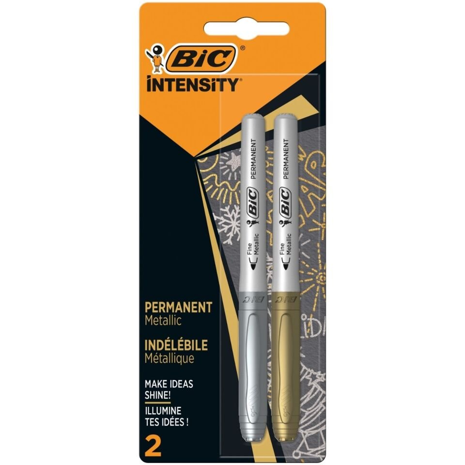 Bic 900340 Intensity Permanent Markör Altın Gümüş 2'li Set